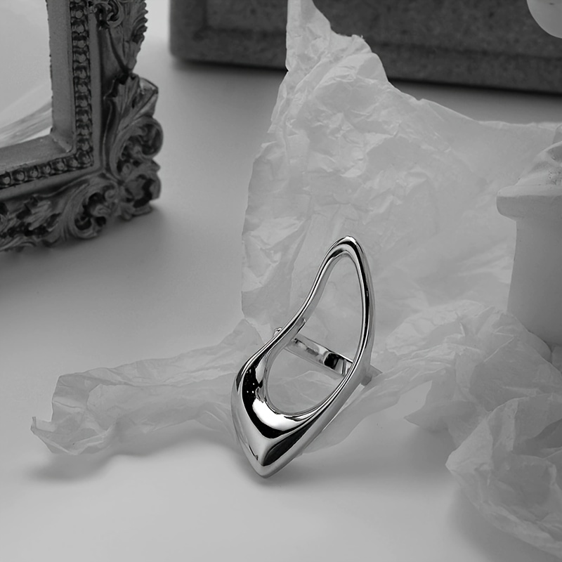 Women's Elegant Irregular Open-End Stainless Steel Ring, Gift